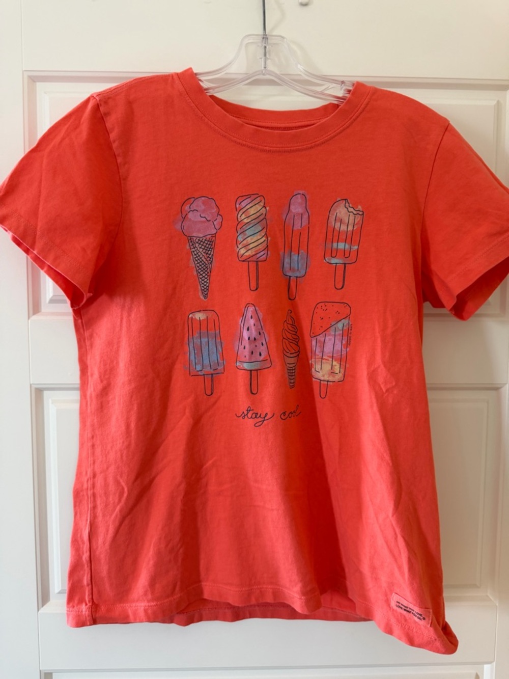 Life Is Good Coral Ice Cream Graphic Tee - Stay Cool